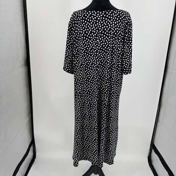 Susan Graver Liquid Knit Dress Womens SIze 3X Stretch Oversize Stretch Polka Dot - Picture 6 of 7